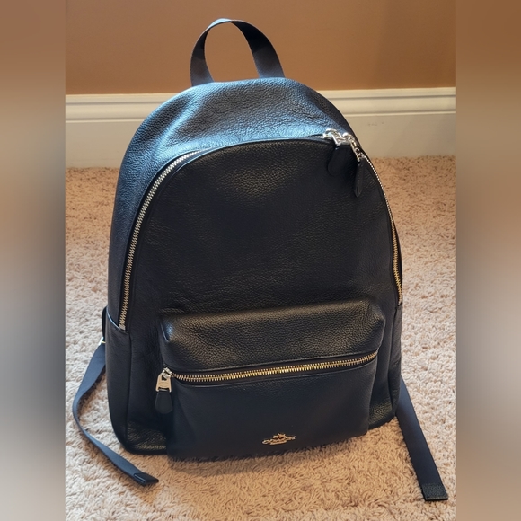 Coach black leather backpack main image 14